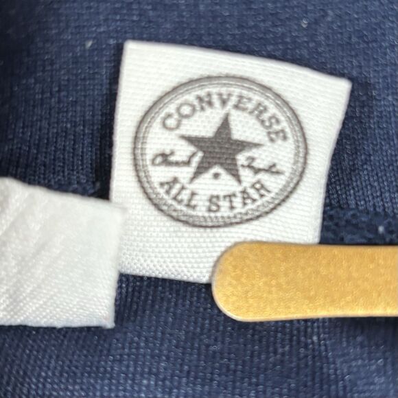 CONVERSE ALL STAR Y2K Blue Hoodie Red Stripes Full Zip Track Warm Up - Picture 9 of 9